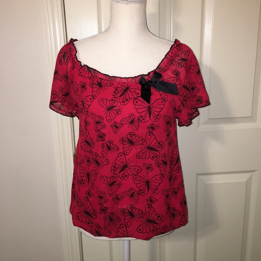 George Butterfly Print Blouse